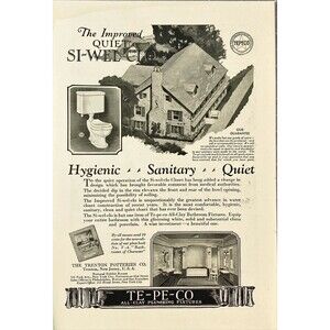 Trenton Potteries Co."TE-PE-CO All-Clay Plumbing Fixtures" Vintage Print Ad 1930